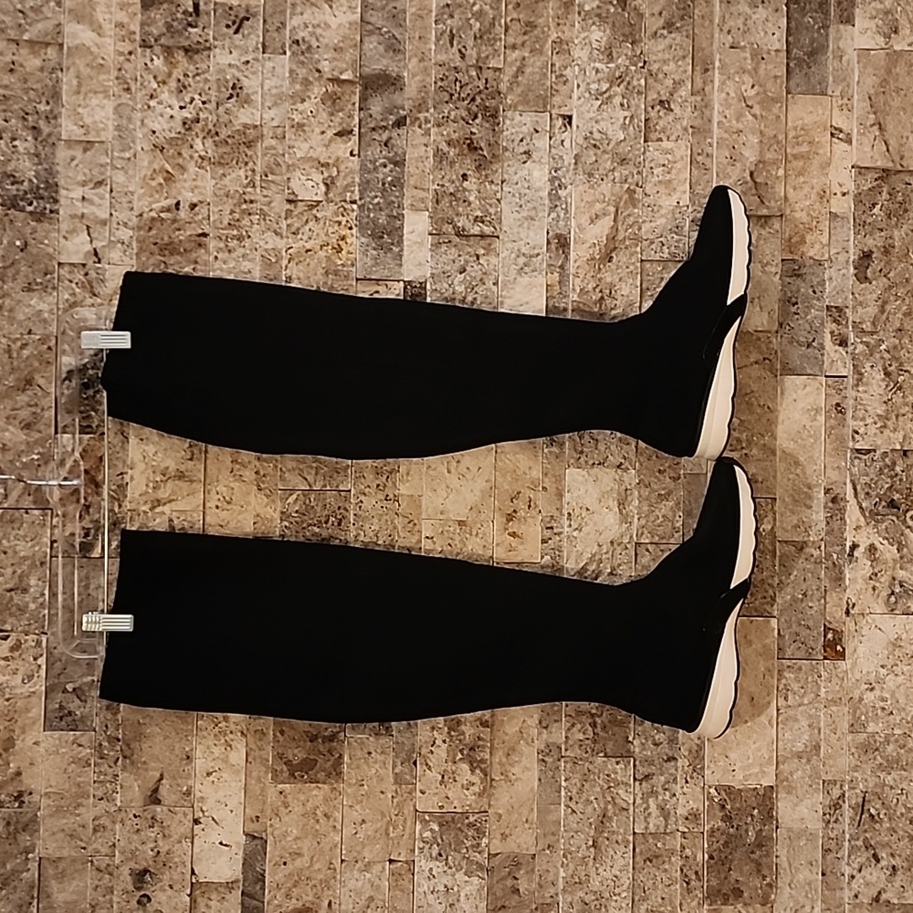 Zara Over-the-Knee Fabric Black & White Sneakers
